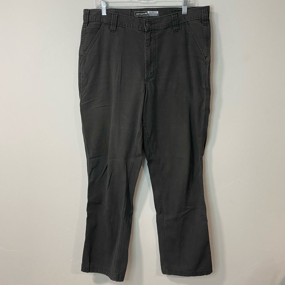 Carhartt Men's Rugged Flex Rigby Dungaree Pant‎ Canvas Workwear Charcoal Grey 36
